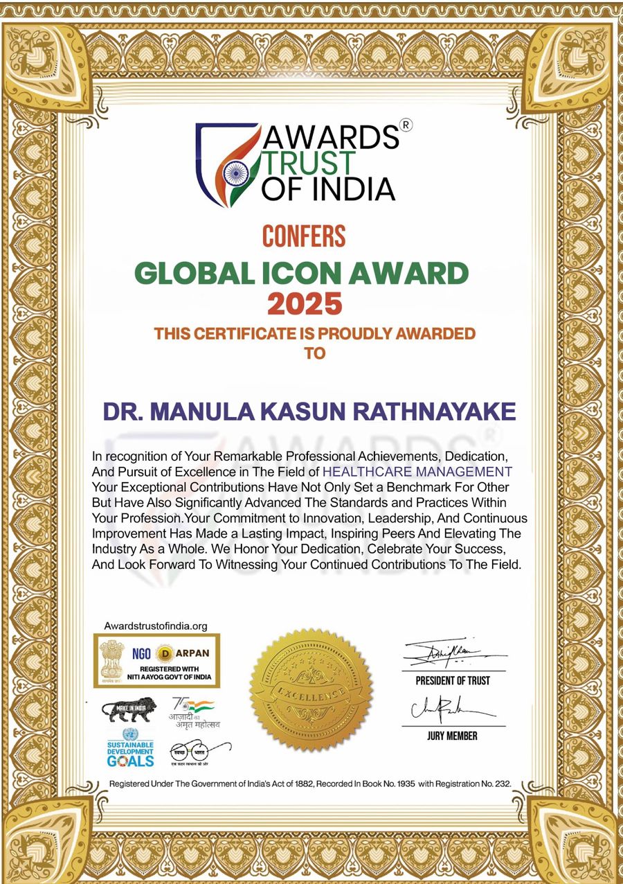 Global Icon Award certificate